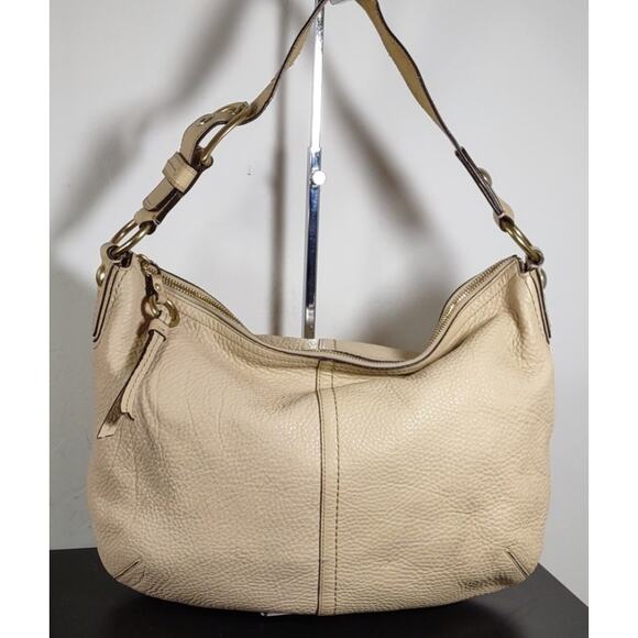 Coach Soho Cream Oversized Hobo Bag Pebbled Leather Shoulderbag  #11839 Y2K - Picture 1 of 7